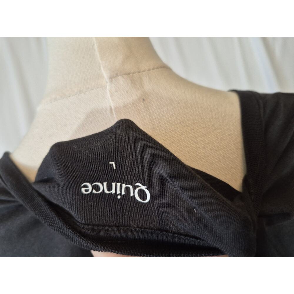 Quince Black Cotton Modal Relaxed Long Sleeve Top Large - Picture 9 of 9